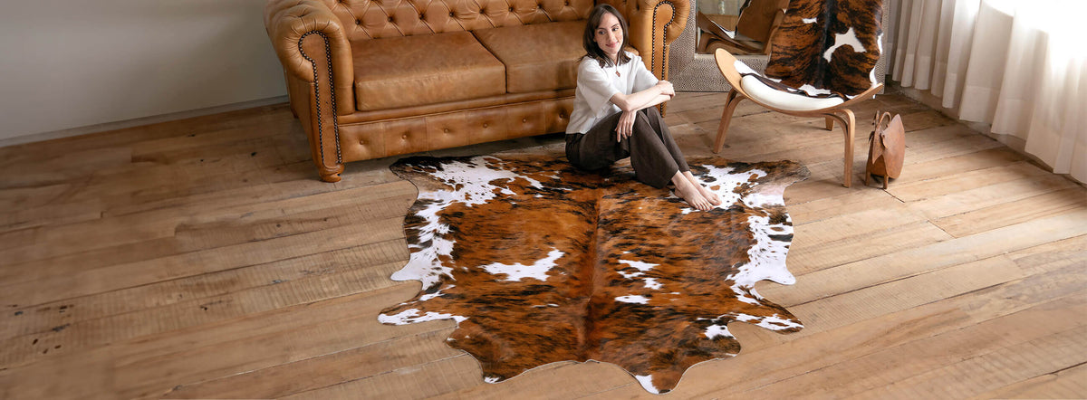 Natural cowhide rug banner