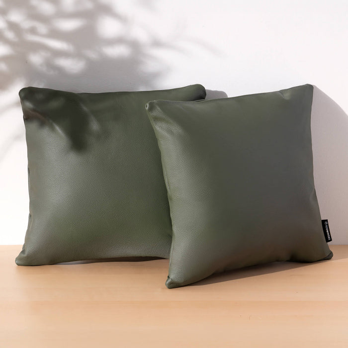 Olive Leather Pillow