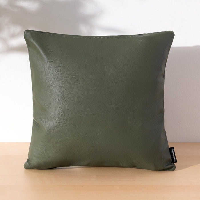 Olive Leather Pillow