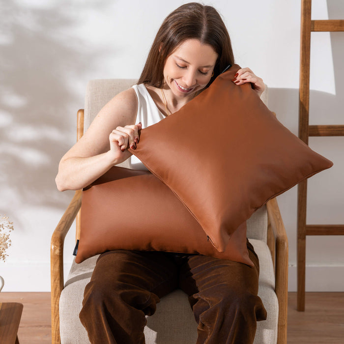 Caramel Leather Pillow
