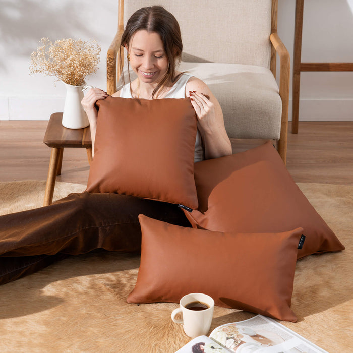 Caramel Leather Pillow