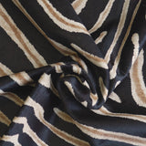 Close-up of zebra safari cowhide rug hand-printed pattern detail