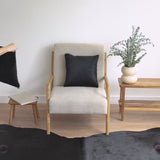 Solid Black Cowhide Pillow