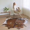 Cowhide Rug Tricolor Brindle Mix