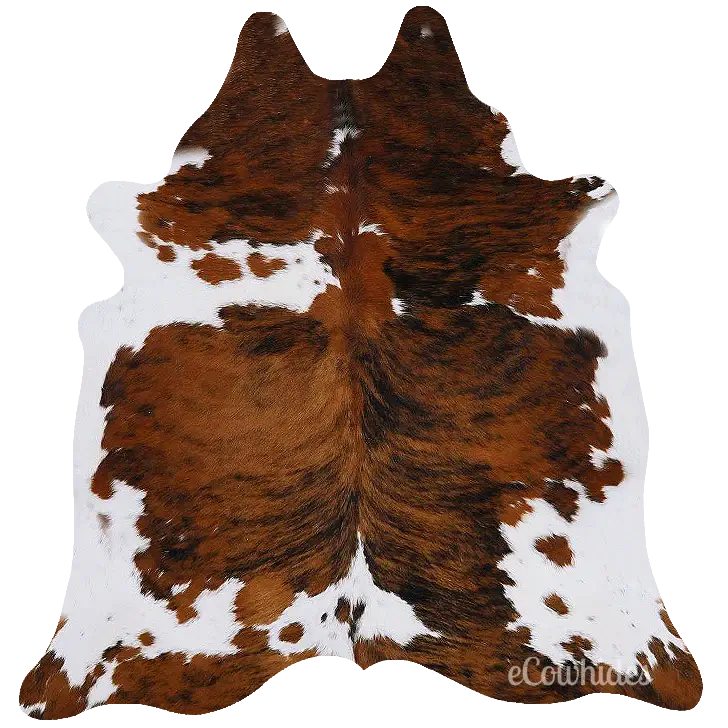 Cowhide Rug Tricolor Brindle Mix , Natural Suede Leather | eCowhides