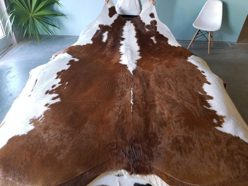 Hereford Cowhide Rug , Natural Suede Leather | eCowhides