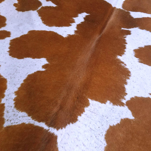 Brown And White Brazilian Cowhide Rug: Large , Natural Suede Leather | eCowhides