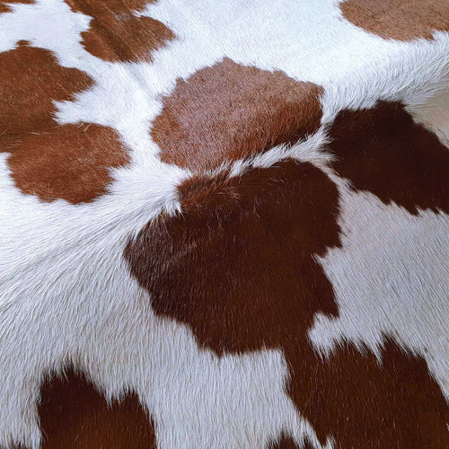 Brown And White Cowhide Rug , Natural Suede Leather | eCowhides