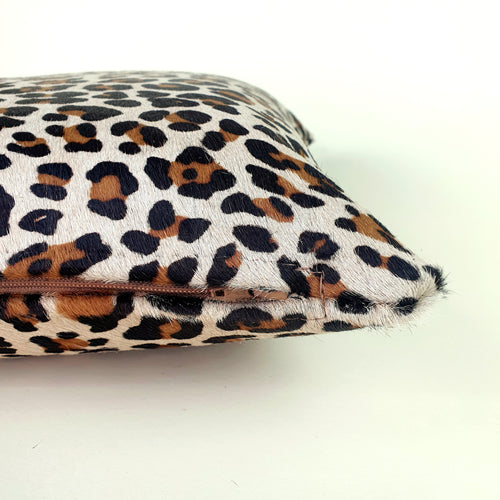 Leopard Cowhide Pillow , Natural Suede Leather | eCowhides