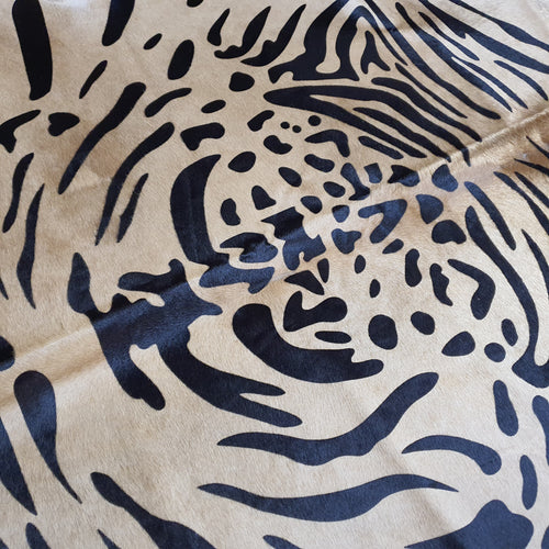 Tiger Javali On Caramel Cowhide Rug , Natural Suede Leather | eCowhides | eCowhides