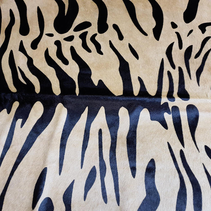 Tiger Javali On Caramel Cowhide Rug , Natural Suede Leather | eCowhides | eCowhides