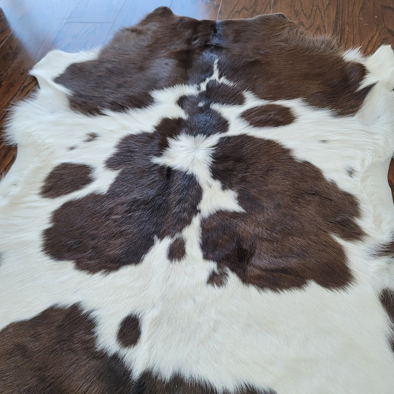 Chocolate And White Calf Hides , Natural Suede Leather | eCowhides | eCowhides