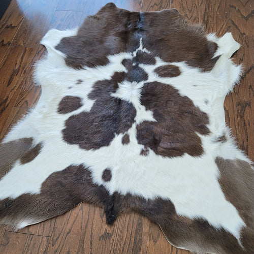 Chocolate And White Calf Hides , Natural Suede Leather | eCowhides | eCowhides