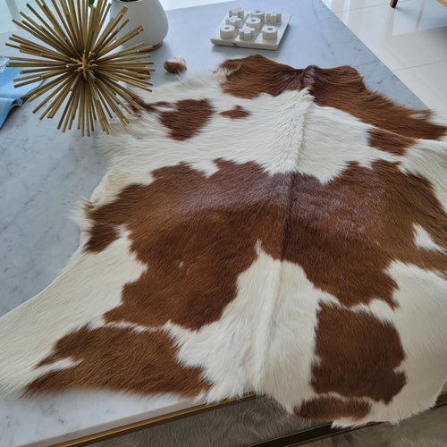 Brown And White Calf Hides , Natural Suede Leather | eCowhides | eCowhides