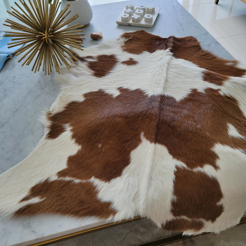 Brown and White Calf Hides