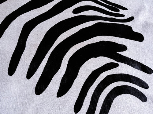 Zebra Cowhide Rug , Natural Suede Leather | eCowhides