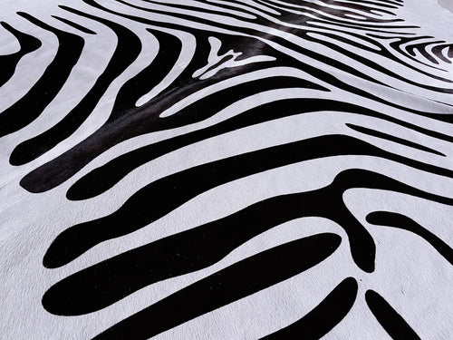 Zebra Cowhide Rug , Natural Suede Leather | eCowhides