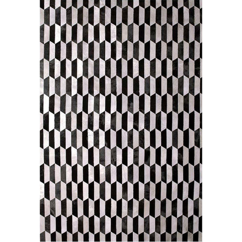 Figaro Black And White Patchwork Cowhide Rug , Anti-Slip Backing | eCowhides | eCowhides