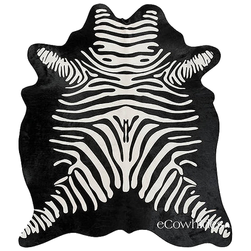 Zebra Reverse Cowhide Rug , Natural Suede Leather | eCowhides