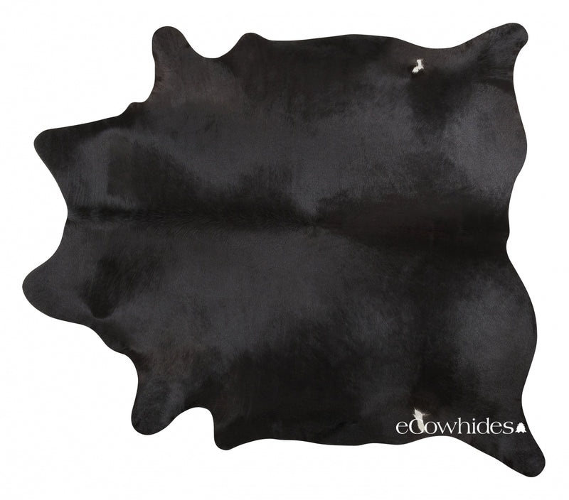 Black Brazilian Cowhide Rug: Large , Natural Suede Leather | eCowhides