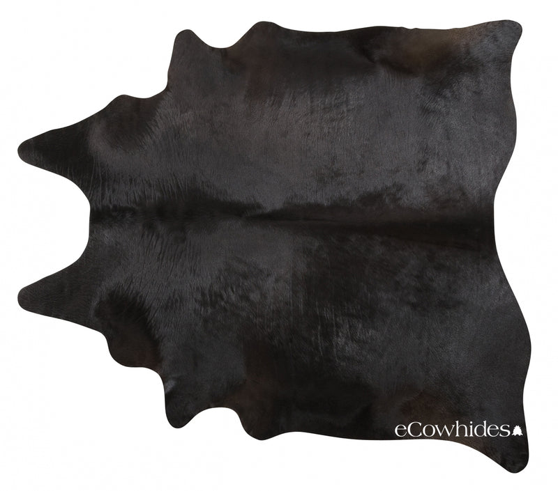 Black Brazilian Cowhide Rug: Xxl , Natural Suede Leather | eCowhides