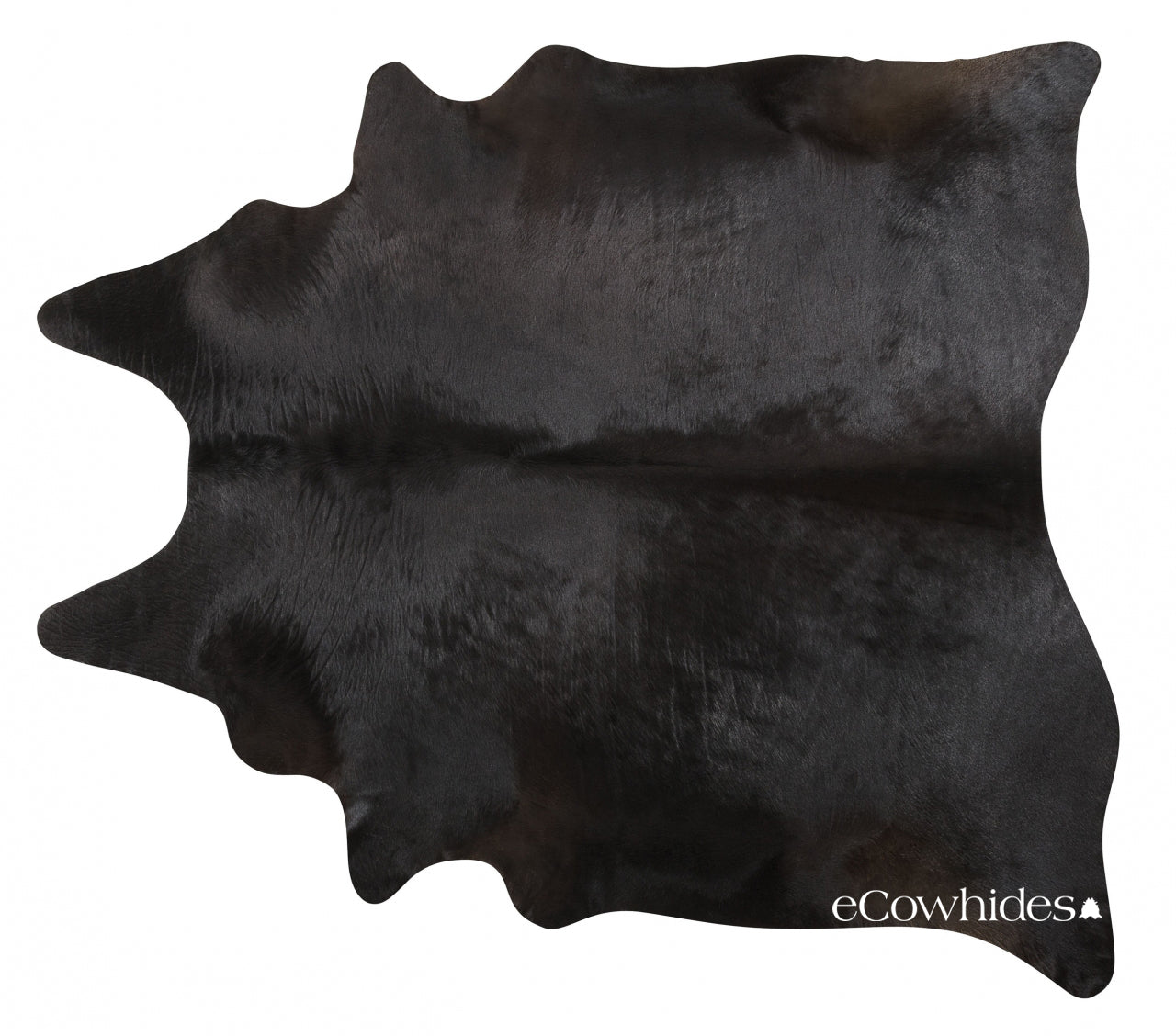Black Brazilian Cowhide Rug Large , Natural Suede Leather eCowhides