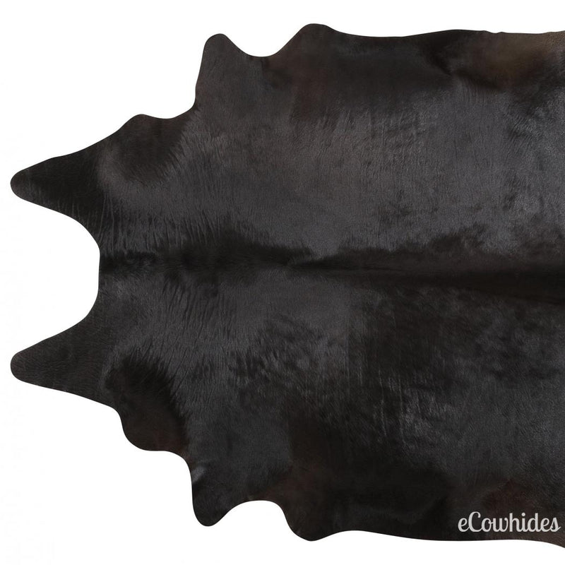 Black Natural Cowhide Rug , Natural Suede Leather | eCowhides