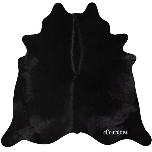 Black Dyed Cowhide Rug , Natural Suede Leather | eCowhides