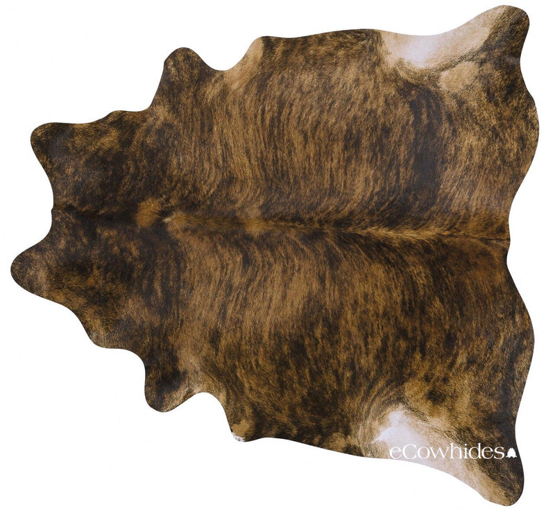 Brindle Brazilian Cowhide Rug: Xl , Natural Suede Leather | eCowhides