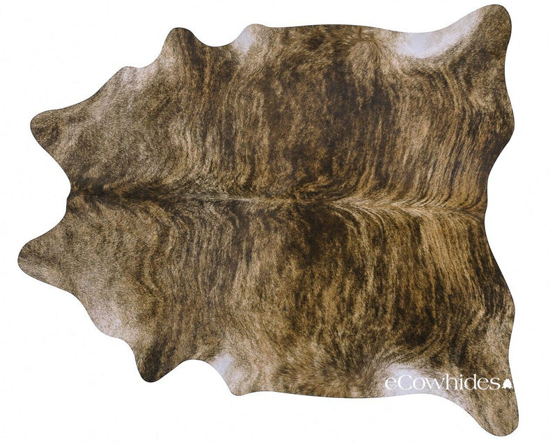 Brindle Brazilian Cowhide Rug: Large , Natural Suede Leather | eCowhides