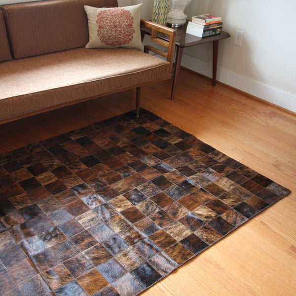 Brindle Patchwork Cowhide Rug: Add Character to Your Space with eCowhides