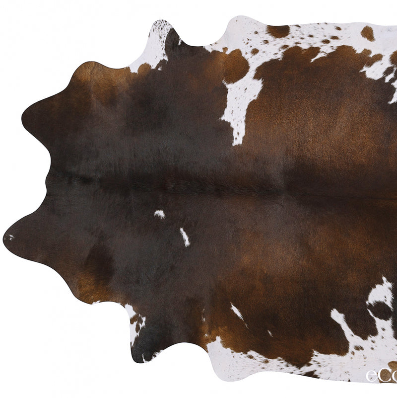 Chocolate And White Cowhide Rug , Natural Suede Leather | eCowhides