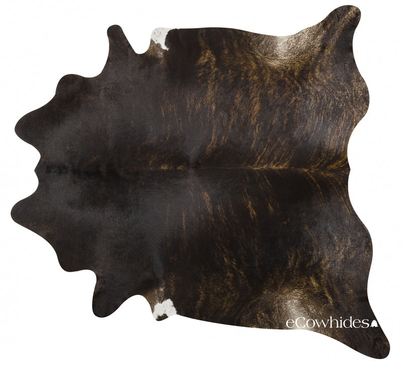 Dark Brindle Brazilian Cowhide Rug: Xl , Natural Suede Leather | eCowhides