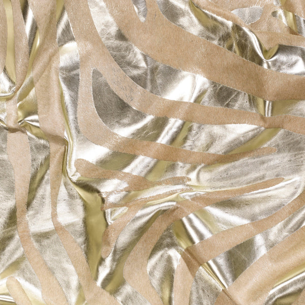 Zebra Gold Metallic Cowhide Rug