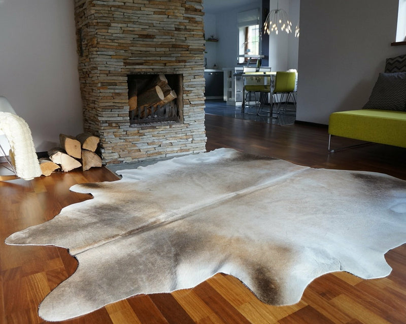 Grey Palomino Brazilian Cowhide Rug: Xxl , Natural Suede Leather | eCowhides