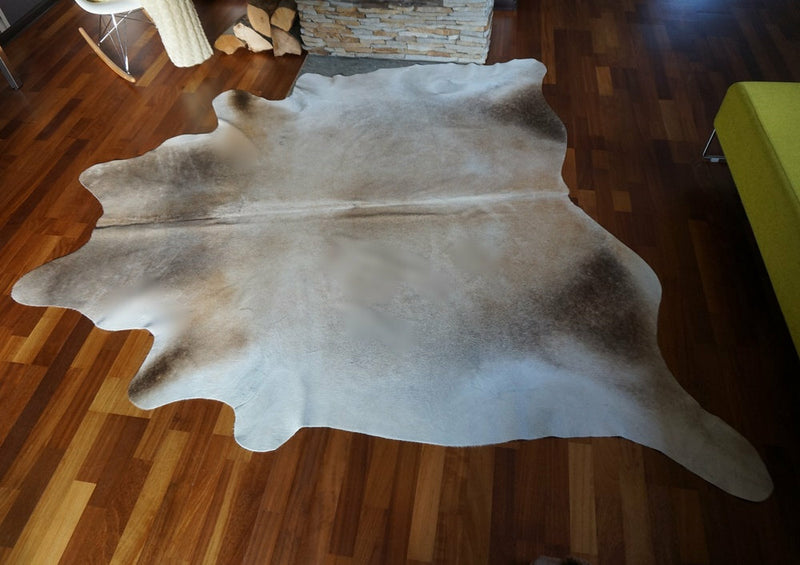 Grey Palomino Brazilian Cowhide Rug: Large , Natural Suede Leather | eCowhides