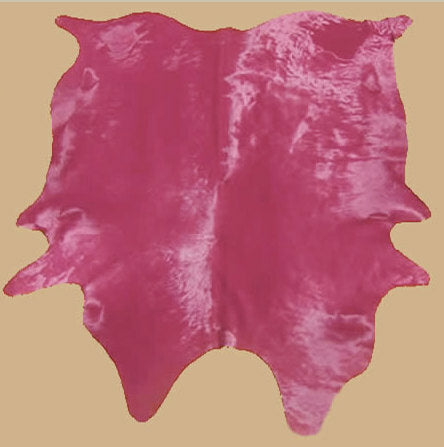 Pink Dyed Cowhide Rug , Natural Suede Leather | eCowhides