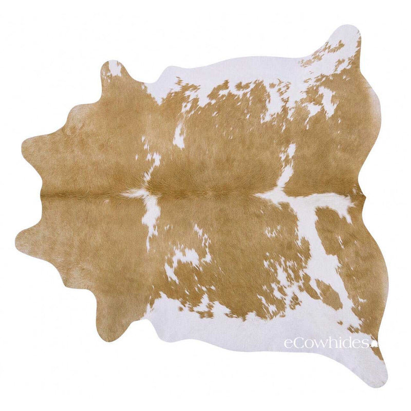 Palomino and White Brazilian Cowhide Rug Size Extra Large
