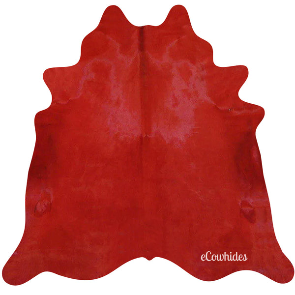red dyed cowhide rug from ecowhides