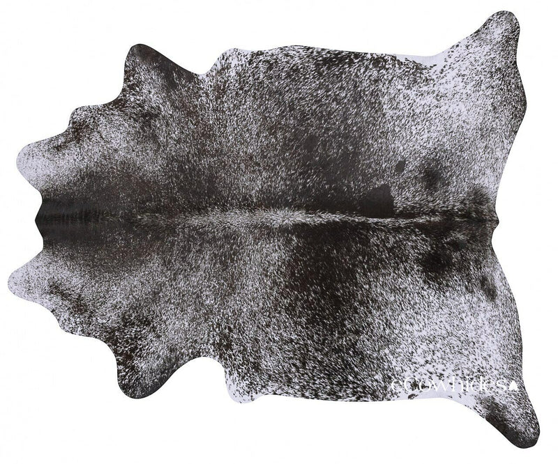 Salt And Pepper Black Brazilian Cowhide Rug: Large , Natural Suede Leather | eCowhides